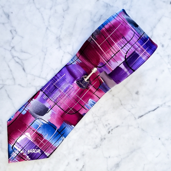 J. Garcia Scale tie with Guitar Pin - Picture 2 of 7